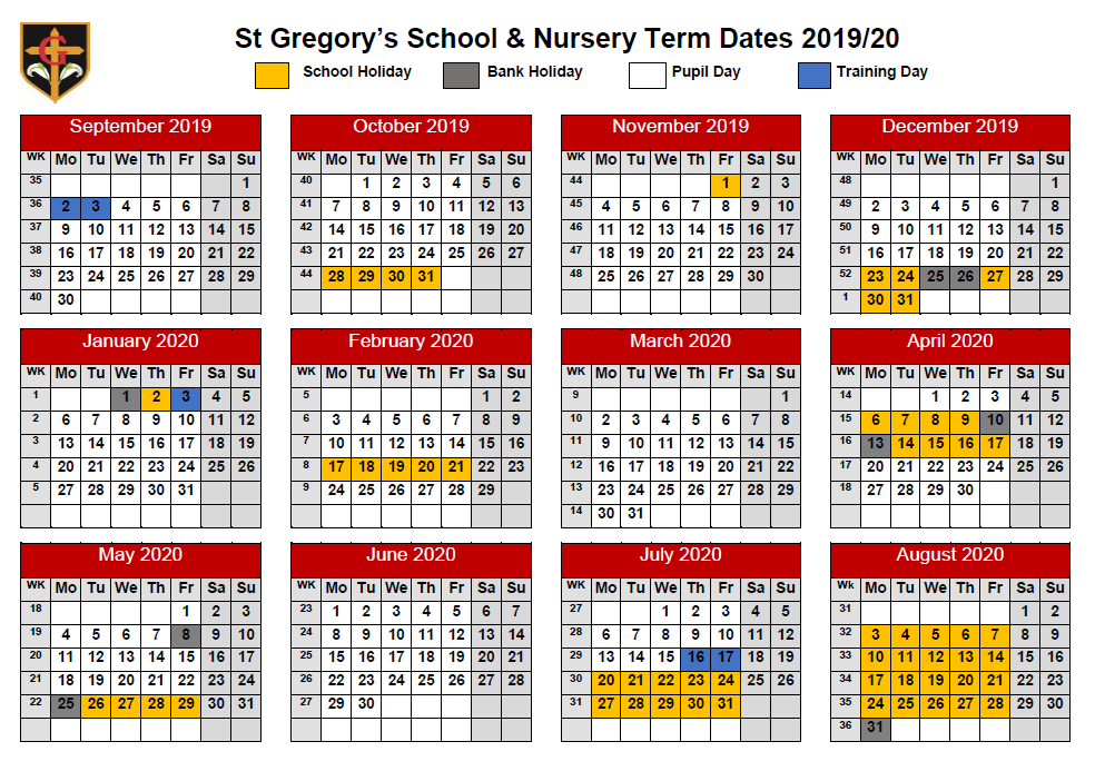 Calendar 2021 2022 St Ambrose Barlow Catholic Primary School