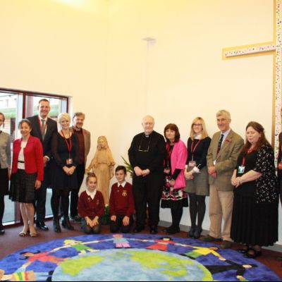 A few of us involved in the project and guests sharing in our celebration